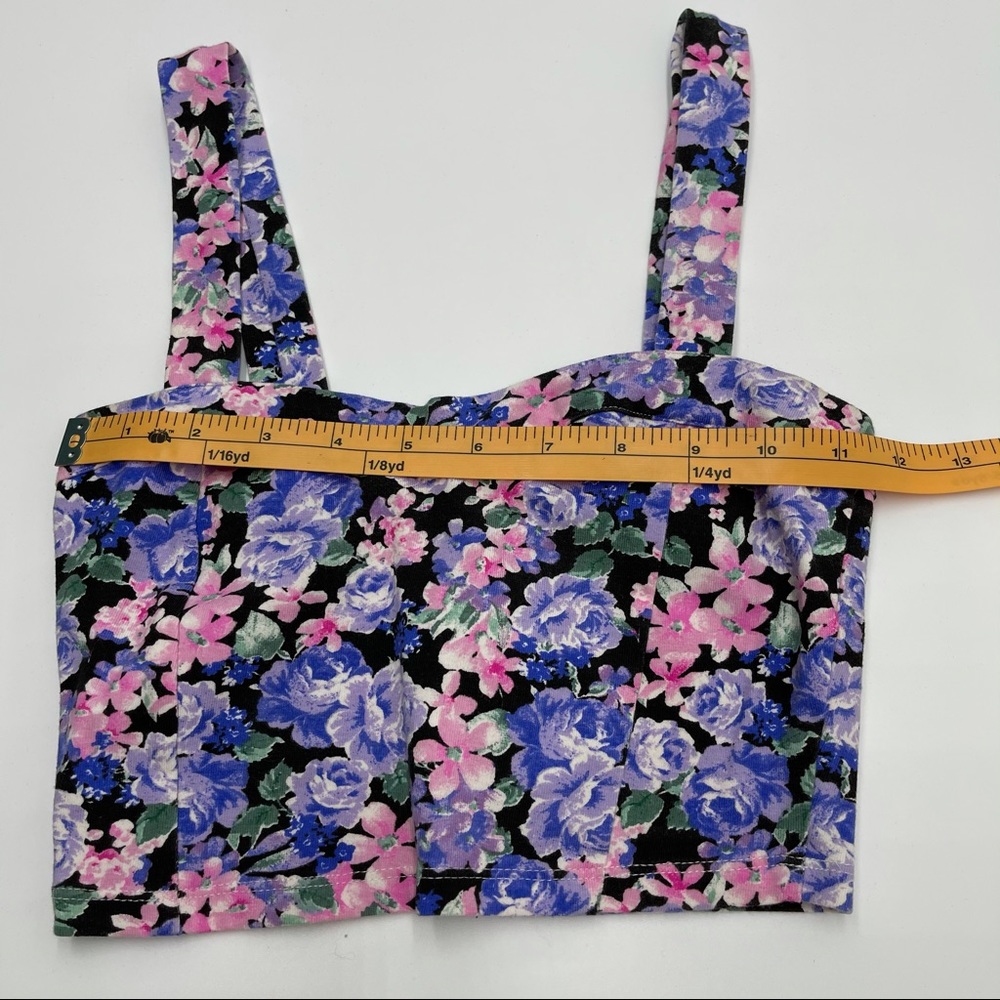 Forever 21 Purple Floral Crop Top Small - Picture 6 of 12